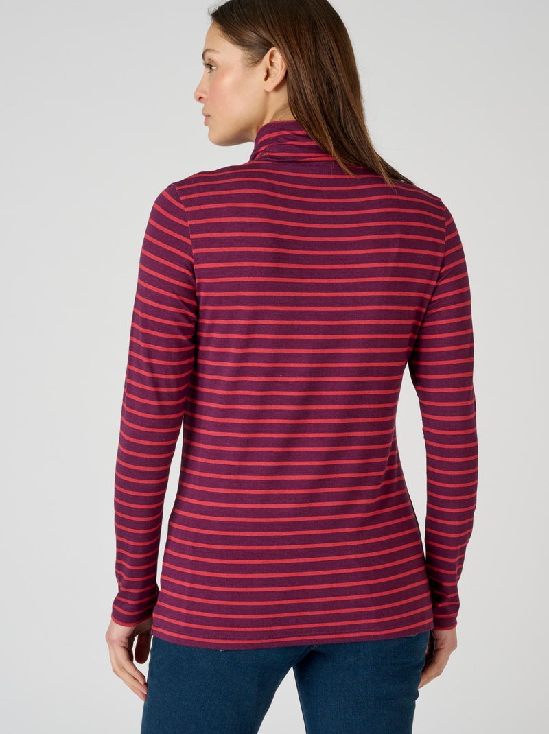 Sous pull maille col roulé - Damart Violet - Kiabi