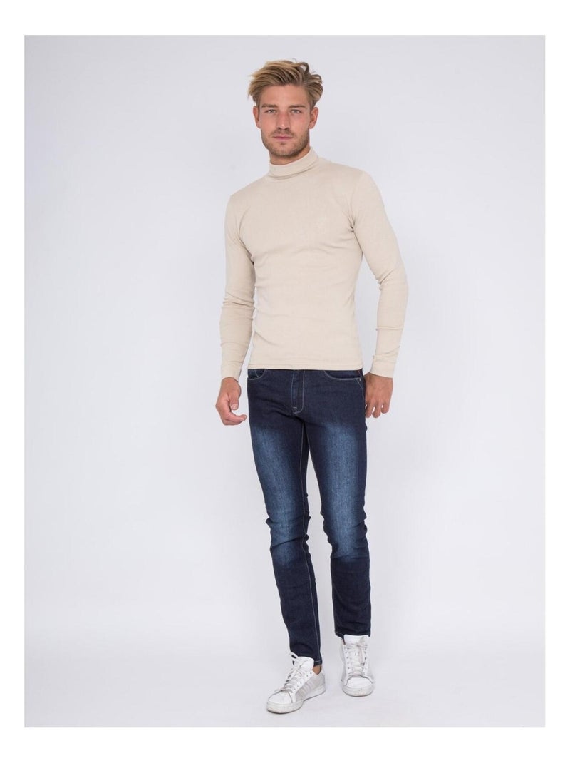 Sous-pull pur coton waren Beige - Kiabi