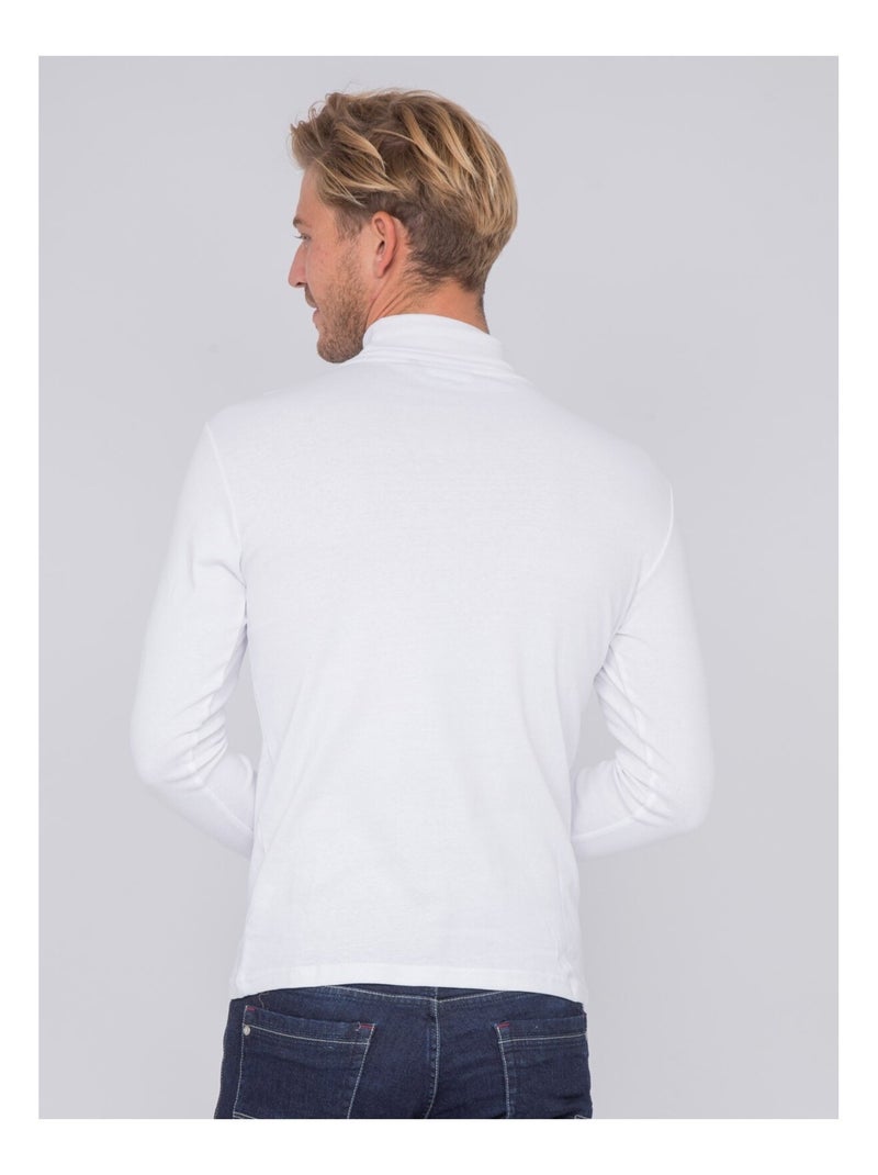 Sous-pull pur coton WAREN Blanc - Kiabi