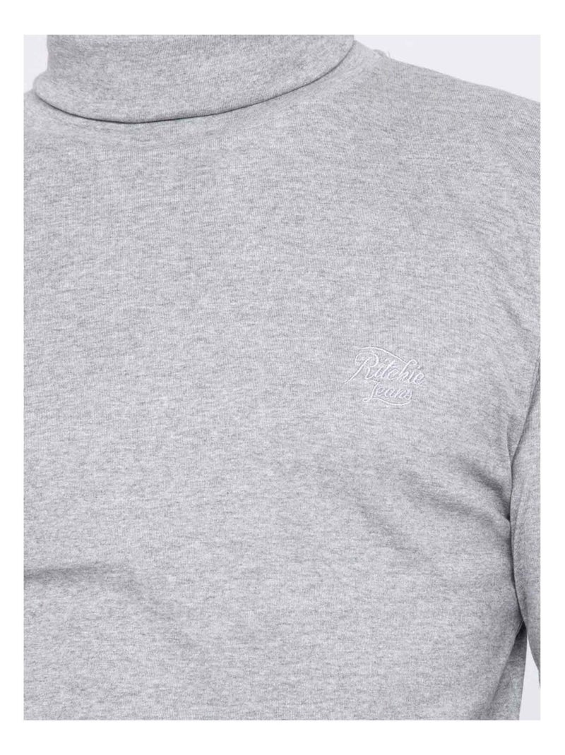 Sous-pull pur coton WAREN Gris chiné - Kiabi