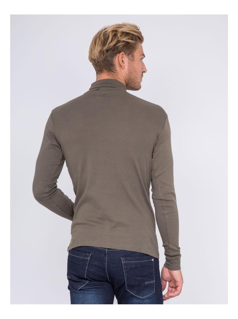 Sous-pull pur coton waren Kaki - Kiabi