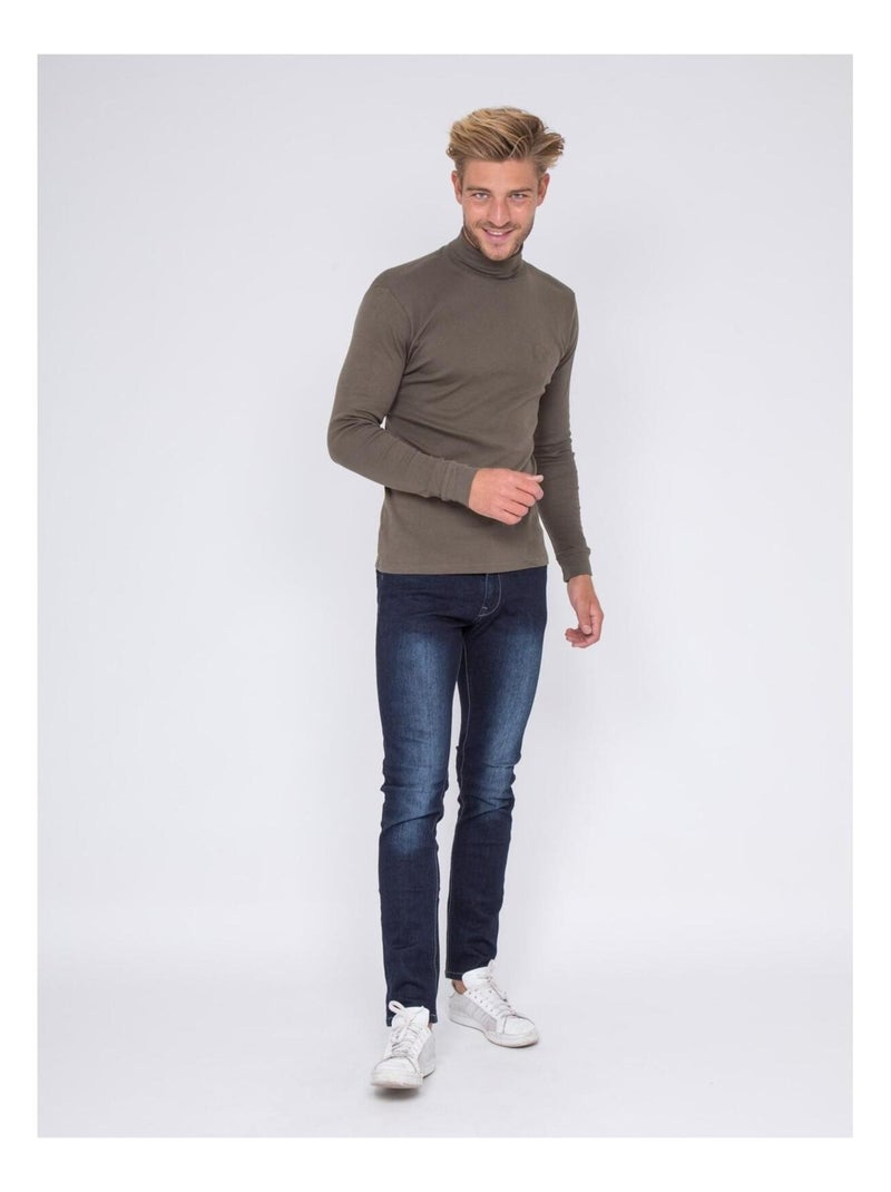Sous-pull pur coton waren Kaki - Kiabi