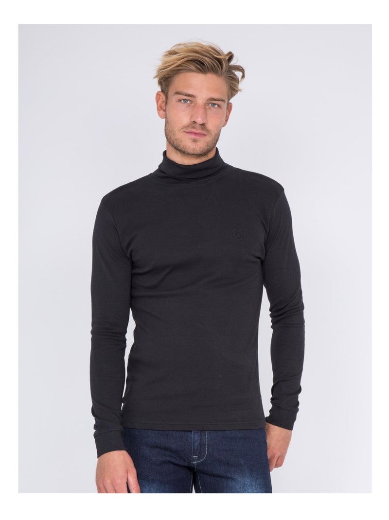 Sous-pull pur coton WAREN Noir - Kiabi