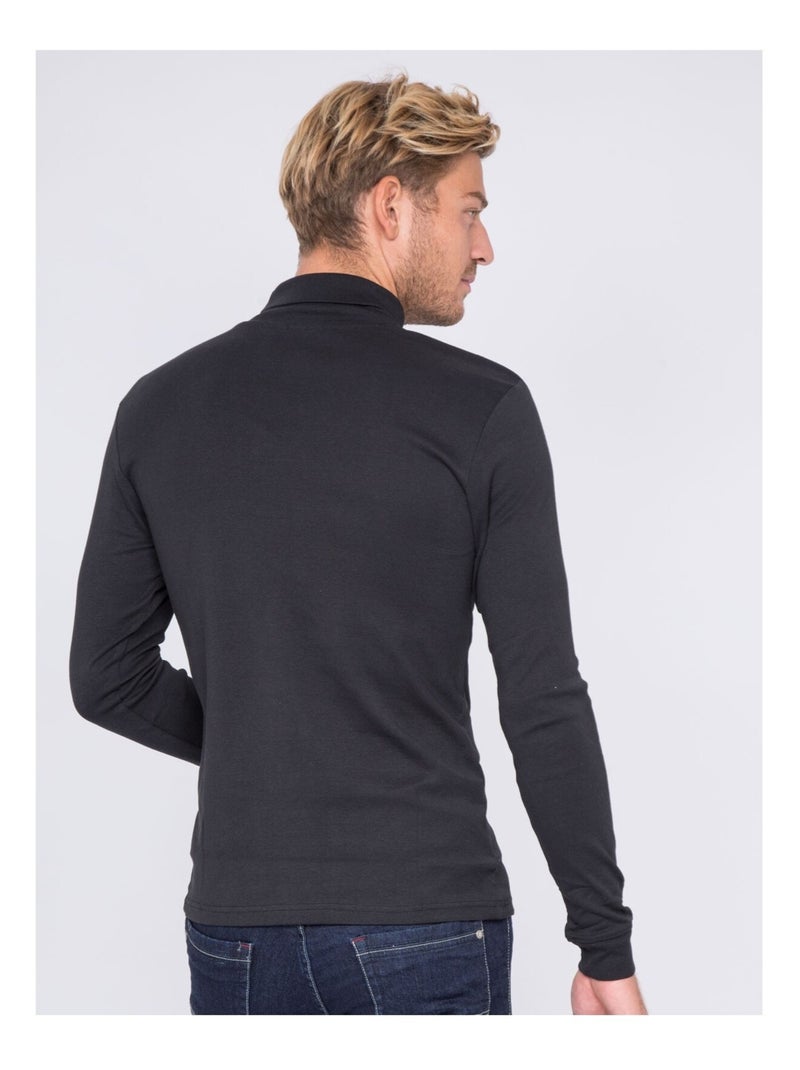 Sous-pull pur coton WAREN Noir - Kiabi