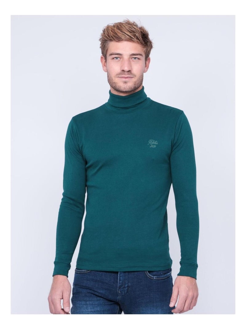 Sous-pull pur coton WAREN Vert - Kiabi