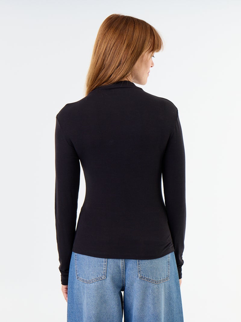 Sous-pull stretch à col roulé Noir - Kiabi