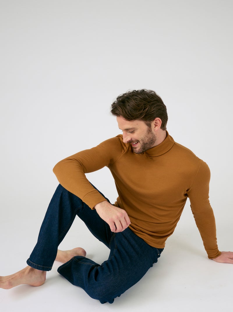 Sous-pull Thermolactyl col roulé  - Damart Camel - Kiabi