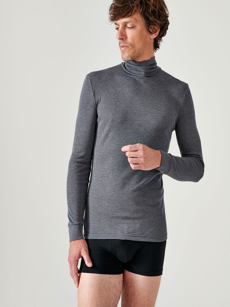 Sous-pull Thermolactyl col roulé  - Damart Gris - Kiabi