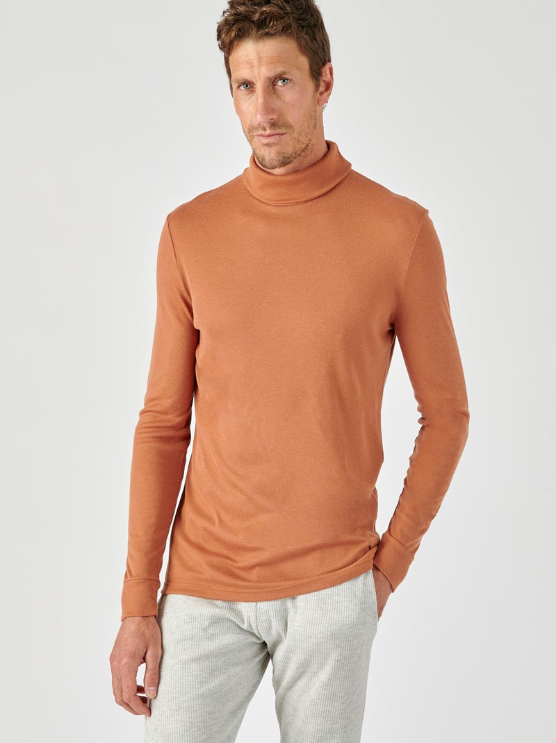 Sous-pull Thermolactyl col roulé  - Damart Marron - Kiabi