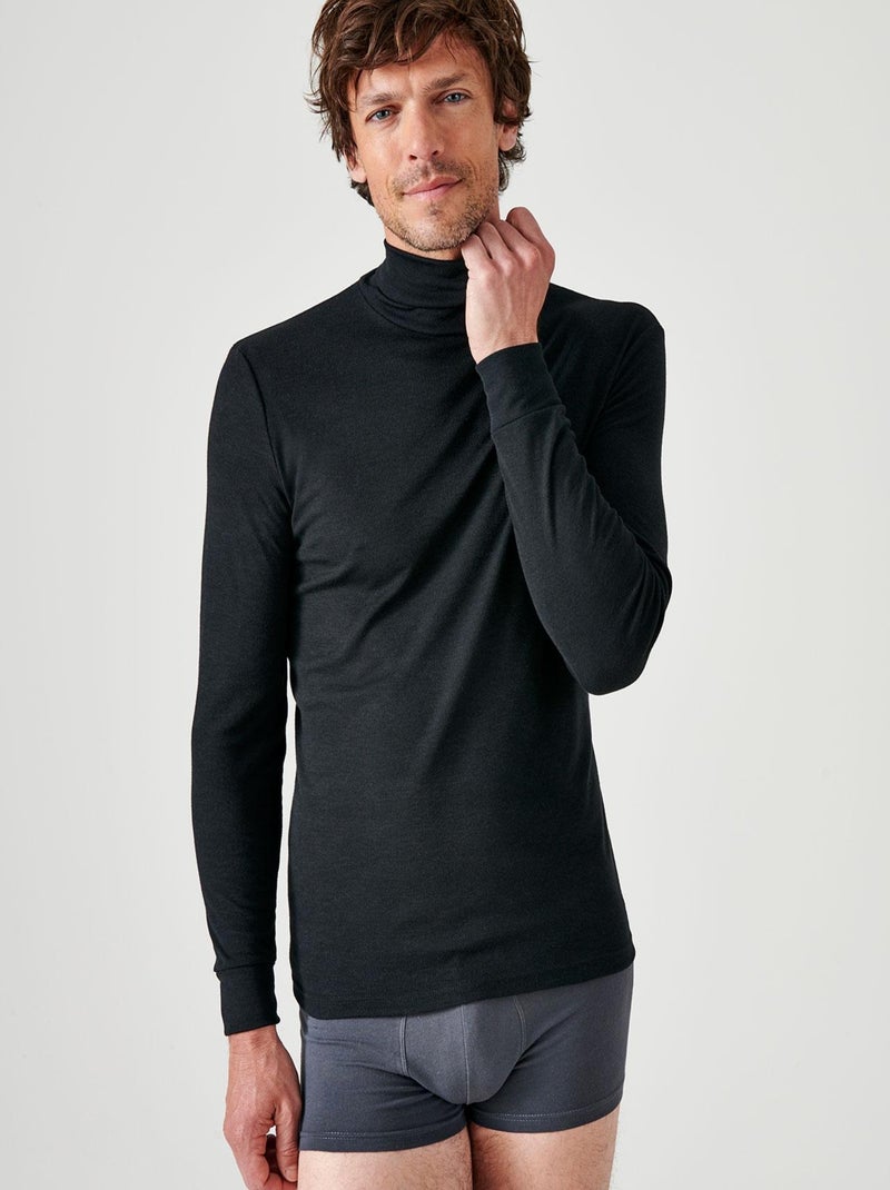 Sous-pull Thermolactyl col roulé  - Damart Noir - Kiabi