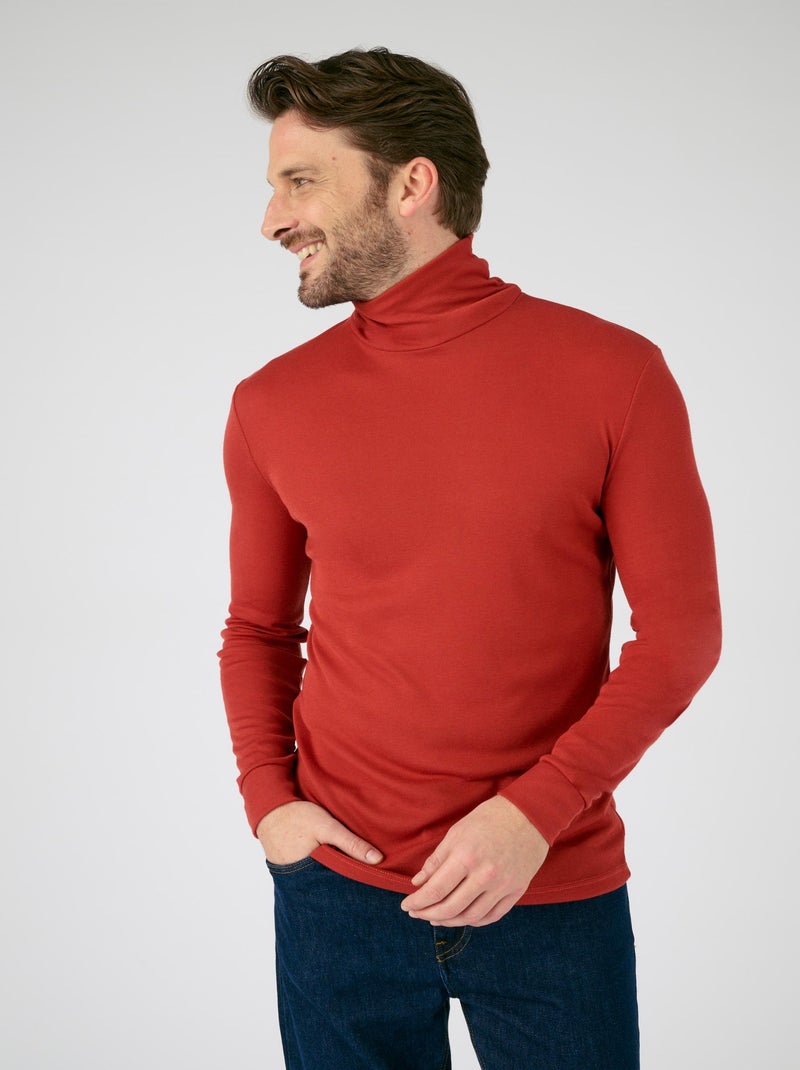 Sous-pull Thermolactyl col roulé  - Damart Rouge brique - Kiabi