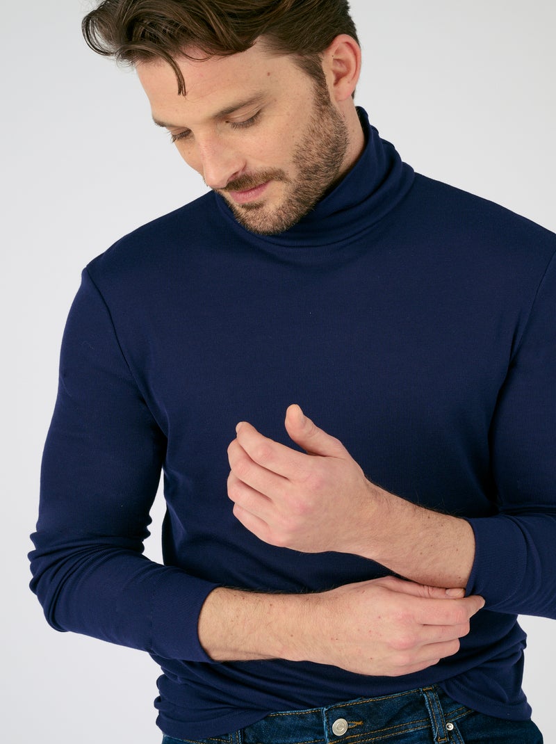 Sous-pull Thermolactyl col roulé  thermique - Damart Bleu marine - Kiabi
