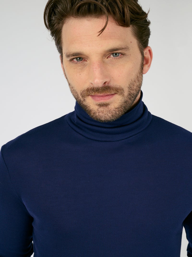 Sous-pull Thermolactyl col roulé  thermique - Damart Bleu marine - Kiabi