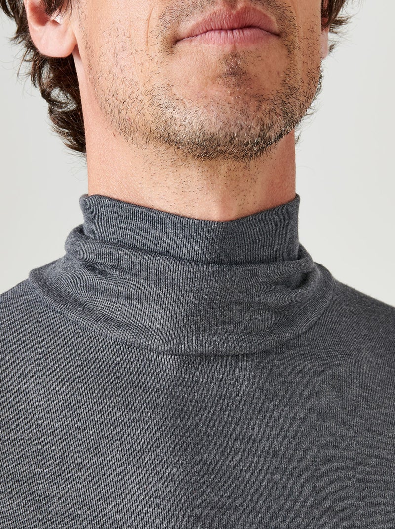 Sous-pull Thermolactyl col roulé  thermique - Damart Gris - Kiabi