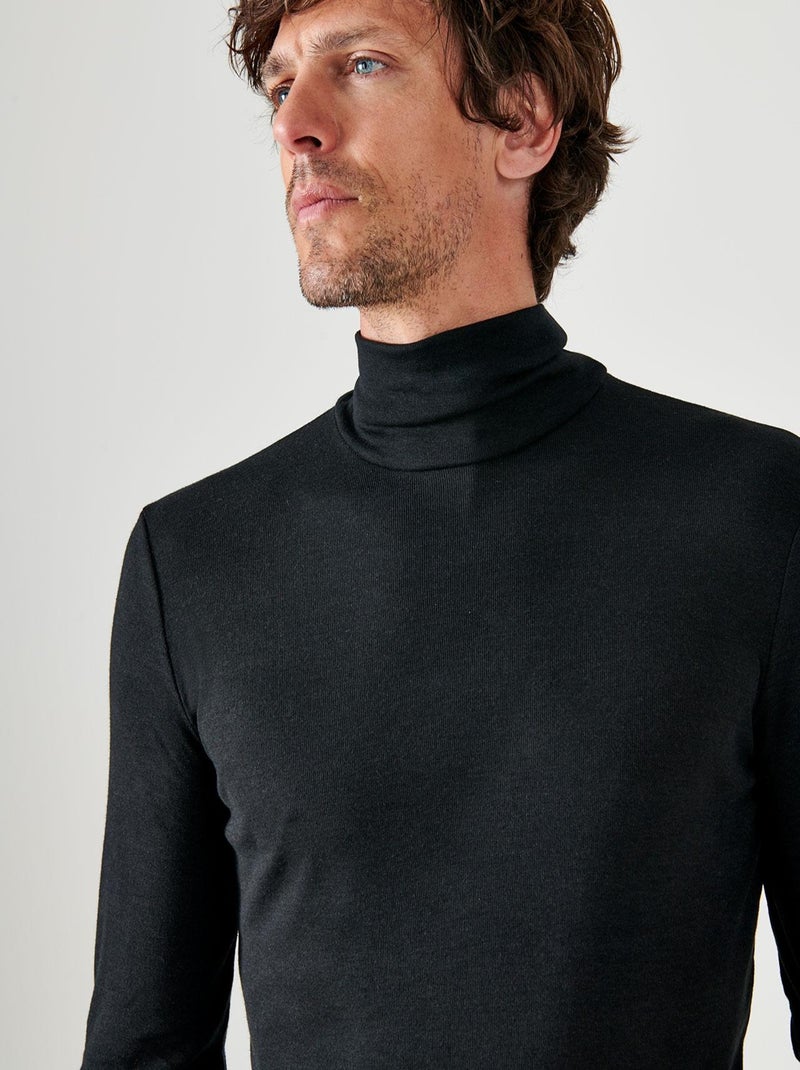 Sous-pull Thermolactyl col roulé  thermique - Damart Noir - Kiabi
