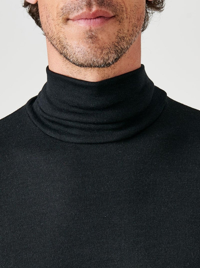Sous-pull Thermolactyl col roulé  thermique - Damart Noir - Kiabi