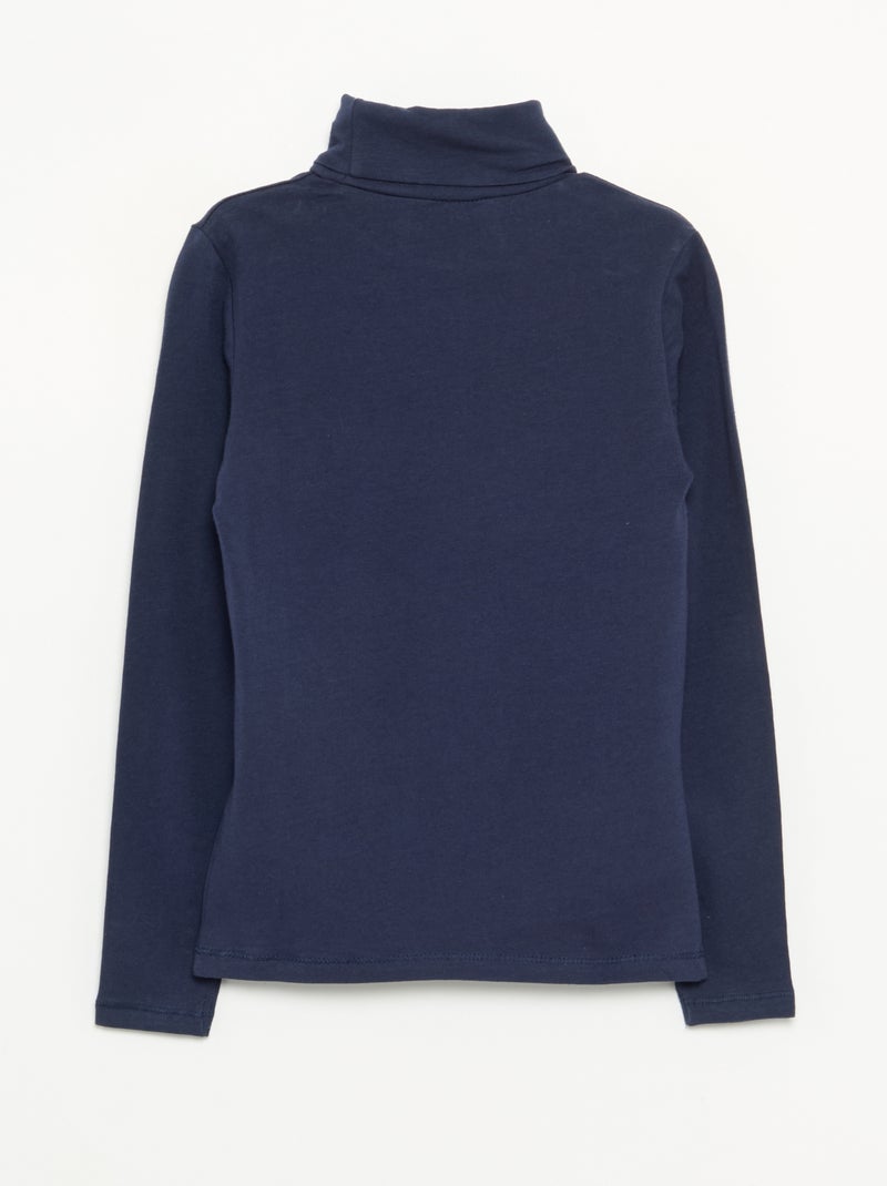 Sous-pull uni à col roulé Bleu - Kiabi