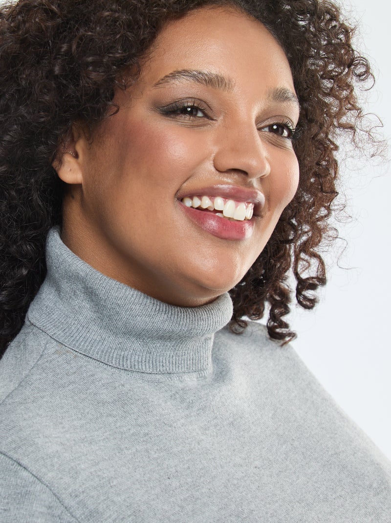 Sous-pull uni avec col roulé Gris - Kiabi