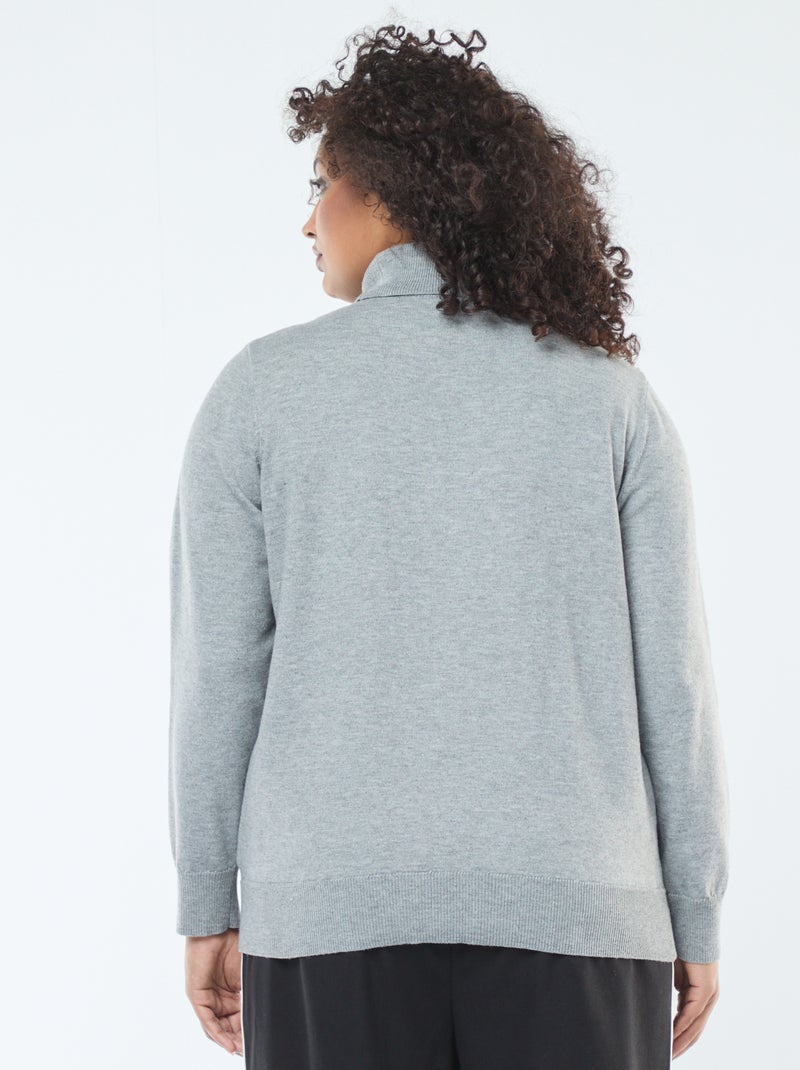 Sous-pull uni avec col roulé Gris - Kiabi