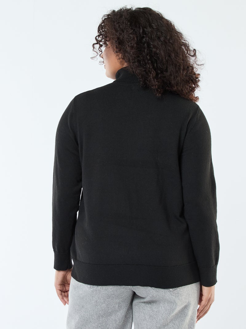 Sous-pull uni avec col roulé Noir - Kiabi