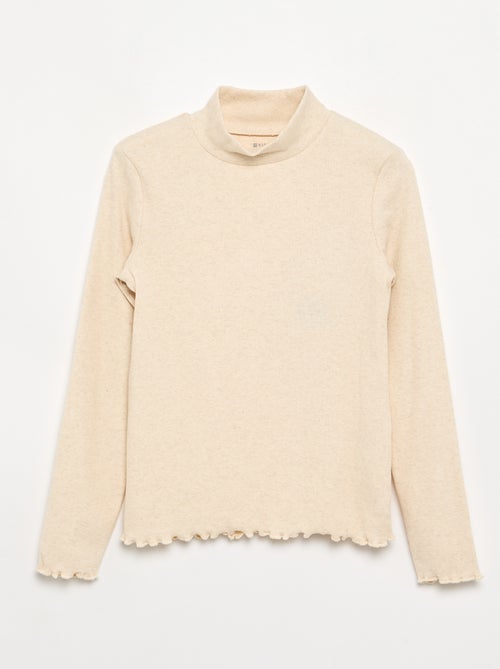 Sous-pull uni avec finitions ondulées - Kiabi