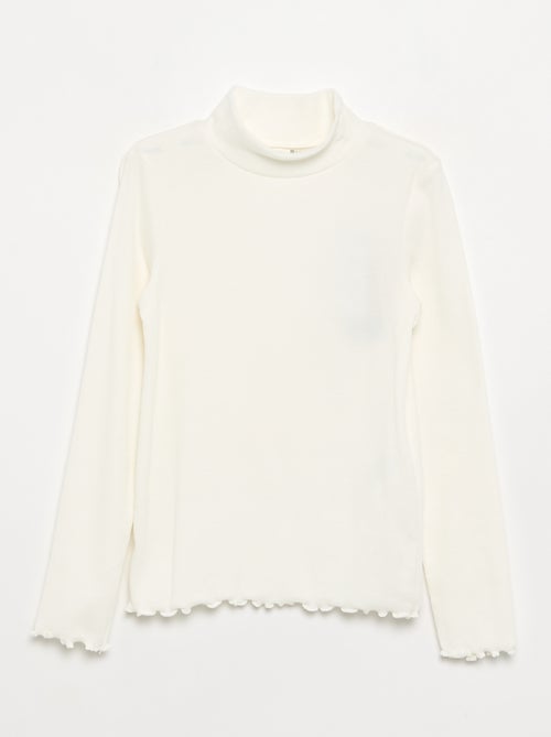 Sous-pull uni avec finitions ondulées - Kiabi