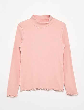 Sous-pull uni avec finitions ondulées