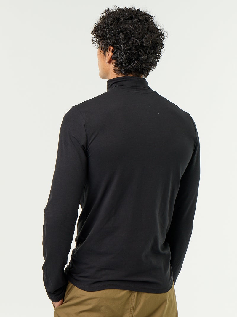 Sous-pull uni col roulé Noir - Kiabi