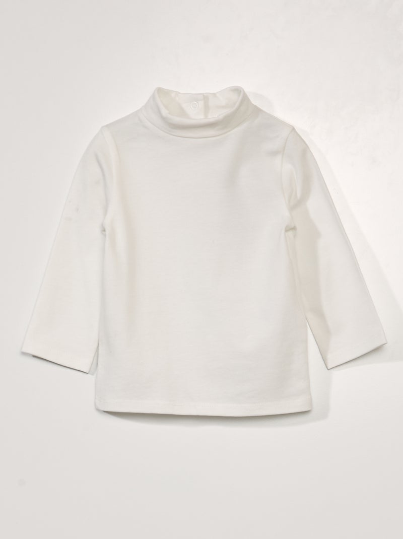 Sous pull uni en jersey blanc - Kiabi