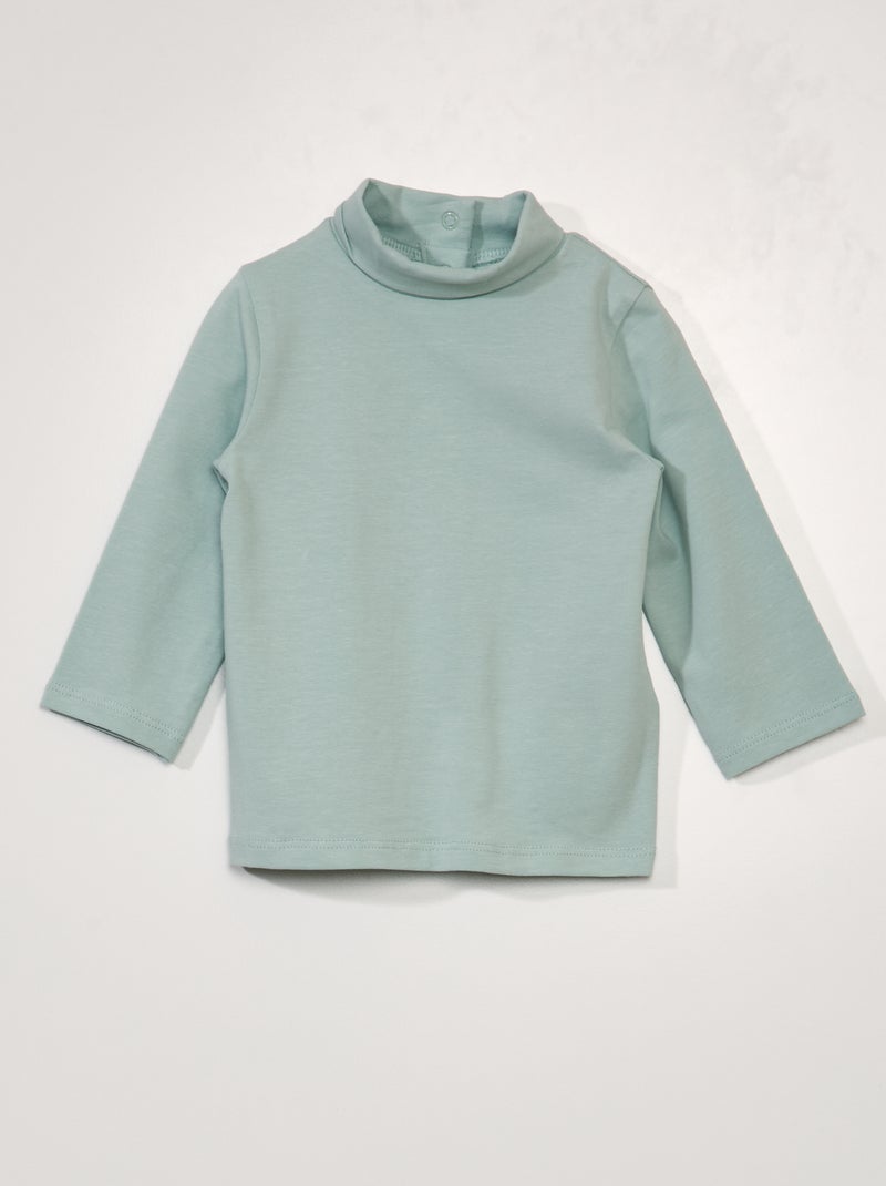 Sous pull uni en jersey bleu - Kiabi