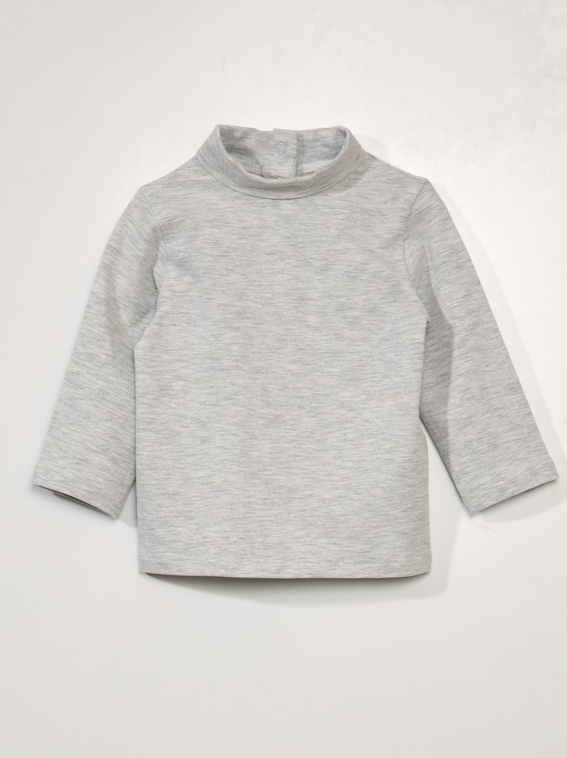 Sous pull uni en jersey Gris - Kiabi