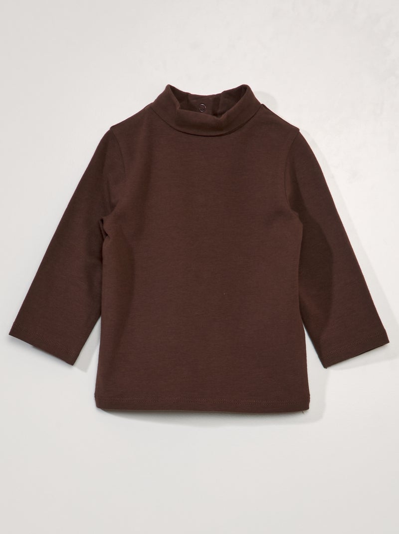 Sous pull uni en jersey Marron - Kiabi