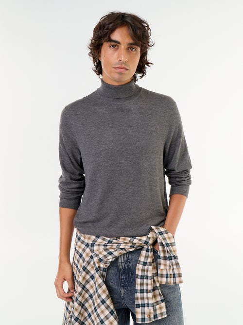 Sous-pull uni en maille fine jauge - Kiabi Sous-pull uni en maille fine jauge - Kiabi
