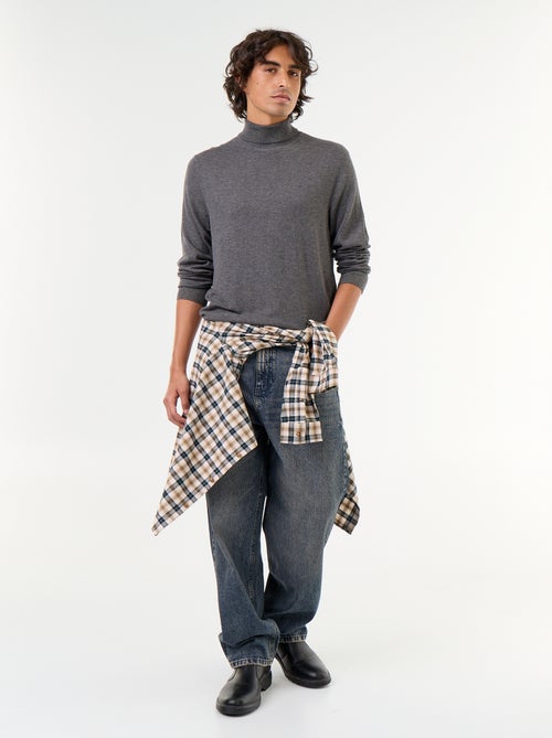 Sous-pull uni en maille fine jauge - Kiabi Sous-pull uni en maille fine jauge - Kiabi
