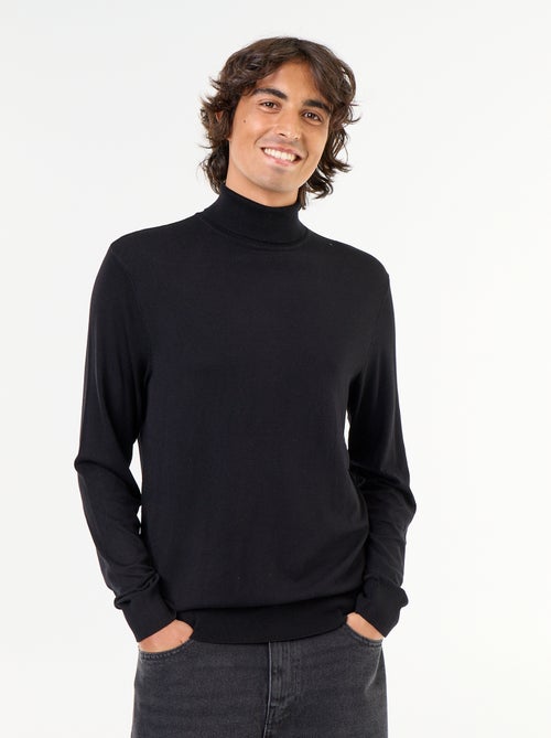 Sous-pull uni en maille fine jauge - Kiabi
