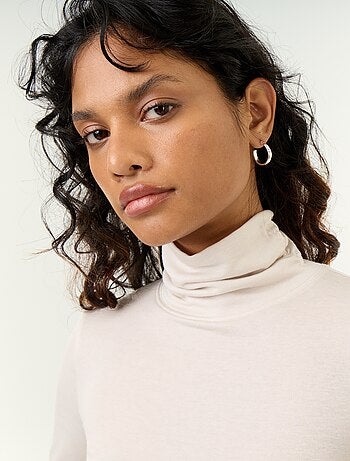 Sous-pull uni laine mélangée