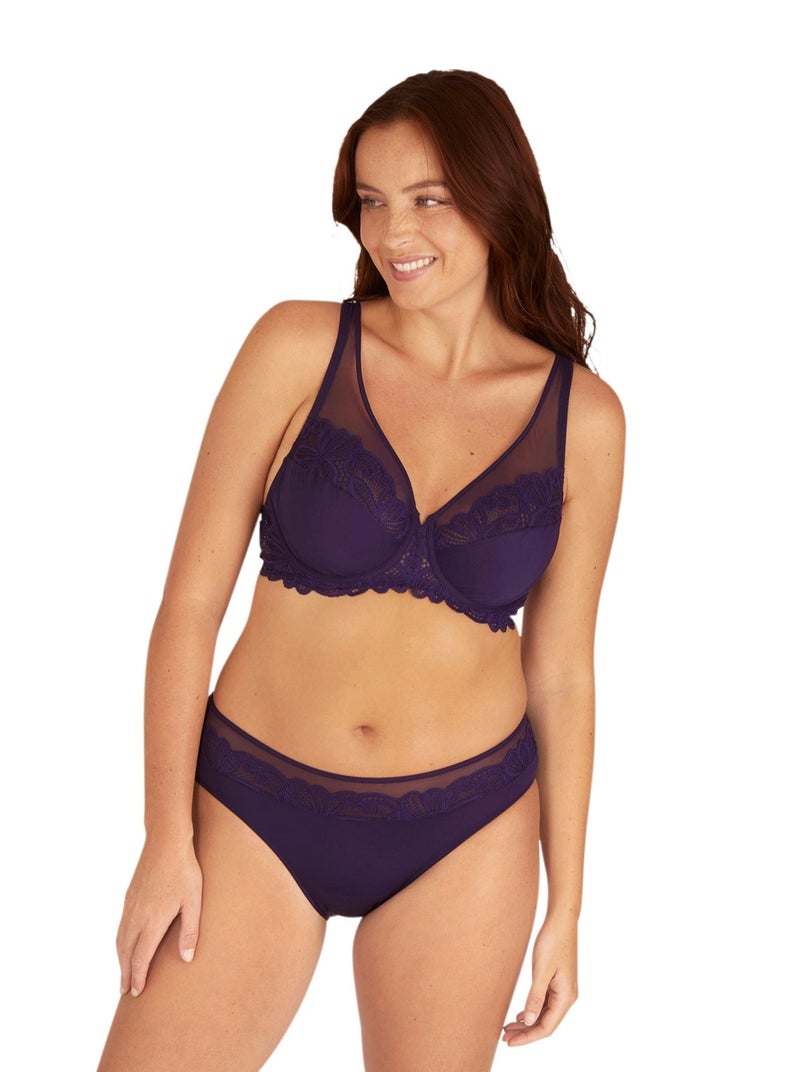 Soutien-gorge à armatures DENTELLE ENVOÛTANTE Bleu nuit - Kiabi
