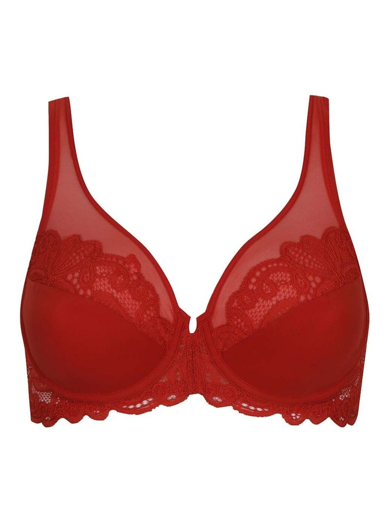 Soutien-gorge à armatures DENTELLE ENVOÛTANTE Rouge vermillon - Kiabi
