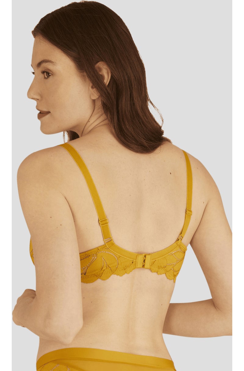 Soutien-gorge à armatures DENTELLE PRODIGIEUSE Jaune moutarde - Kiabi