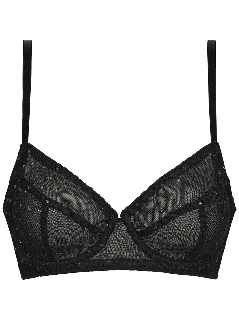 Soutien-Gorge à armatures et voile mesh Shiny Mesh Noir - Kiabi