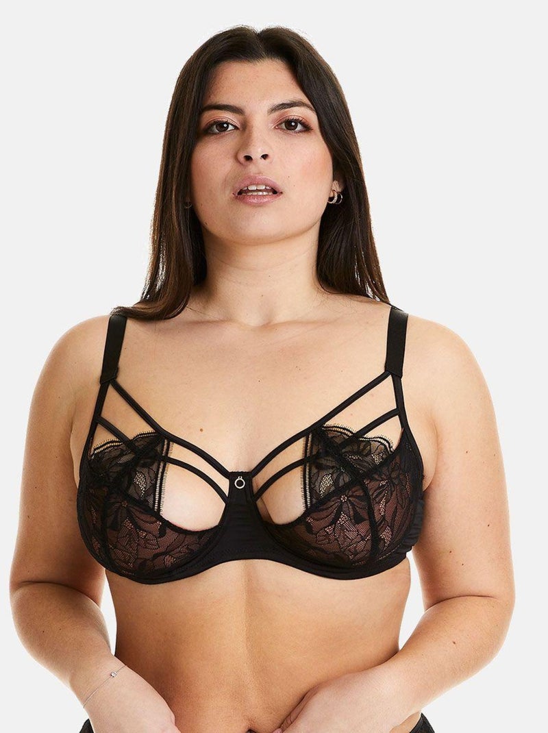 Soutien-gorge à armatures grand maintien DEDALE - Pomm'Poire Noir - Kiabi