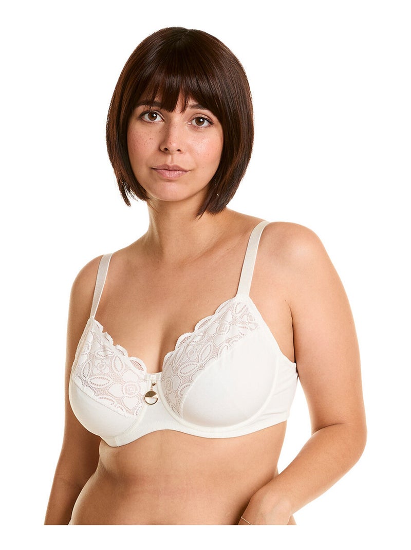 Soutien-gorge à armatures grand maintien EDITO - Pomm'Poire Blanc - Kiabi