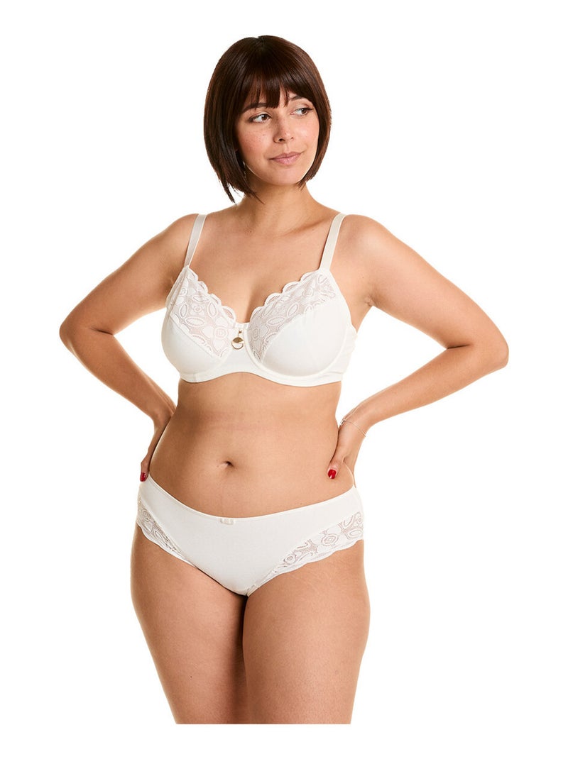 Soutien-gorge à armatures grand maintien EDITO - Pomm'Poire Blanc - Kiabi