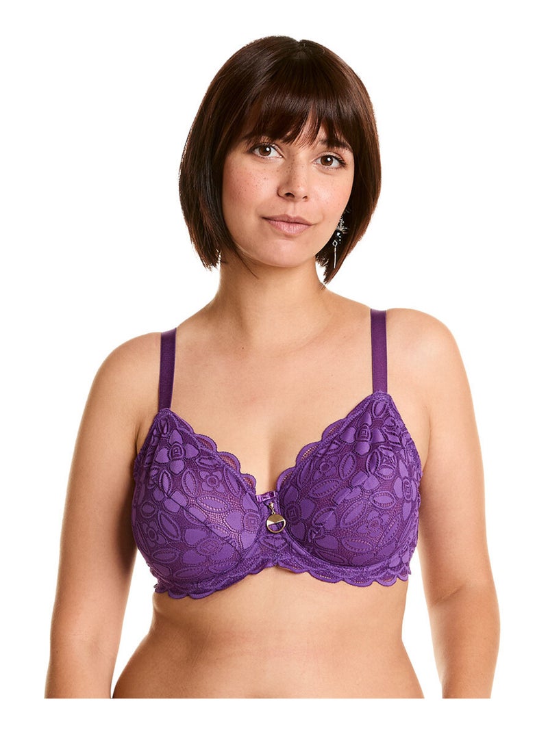 Soutien-gorge à armatures grand maintien EDITO - Pomm'Poire Violet - Kiabi