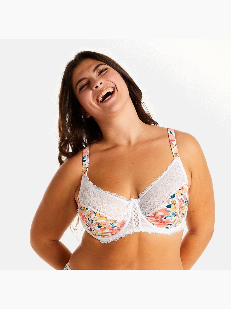 Soutien-gorge à armatures grand maintien ELENA - Pomm'Poire Blanc - Kiabi