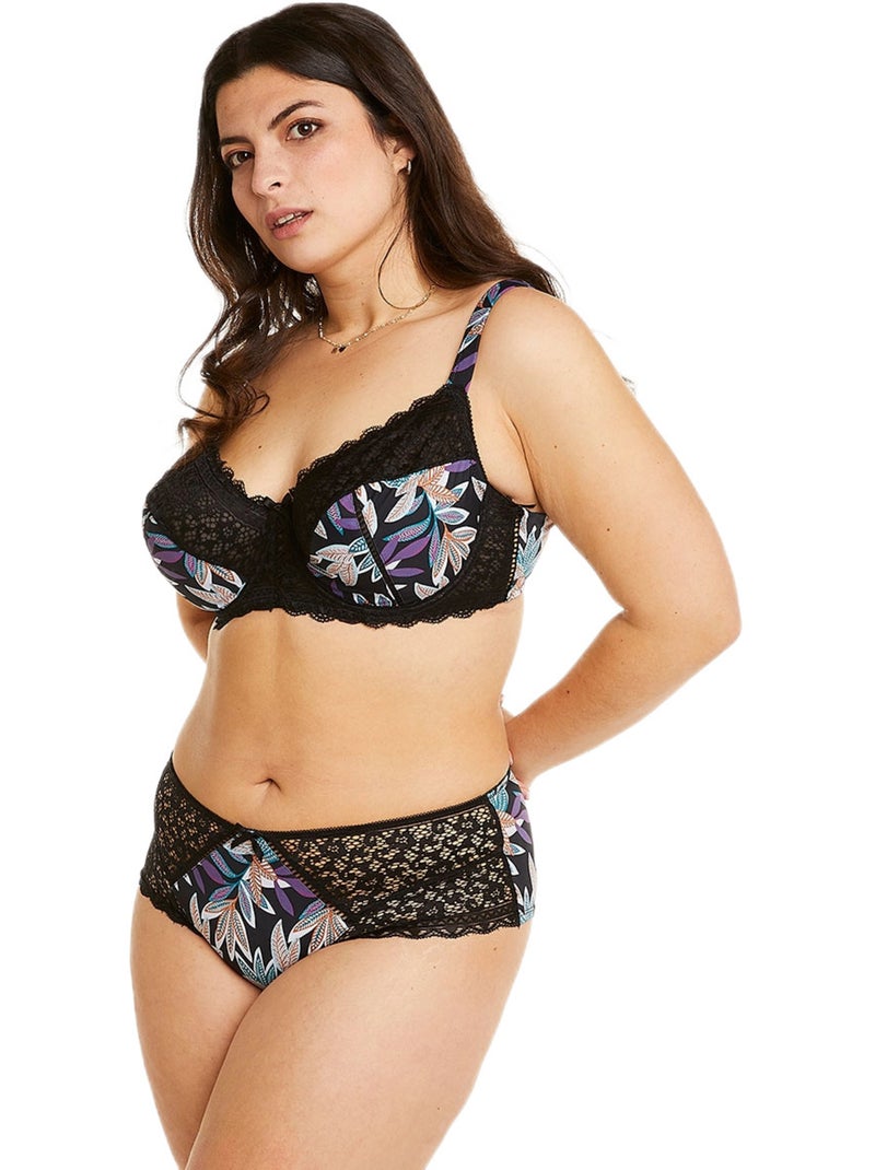 Soutien-gorge à armatures grand maintien ELISA - Pomm'Poire Noir - Kiabi