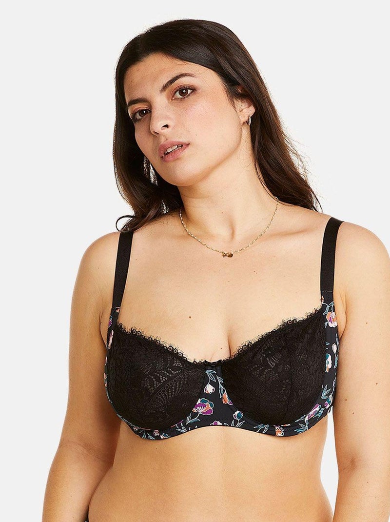 Soutien-gorge à armatures grand maintien IMPERIALE - Pomm'Poire Noir - Kiabi