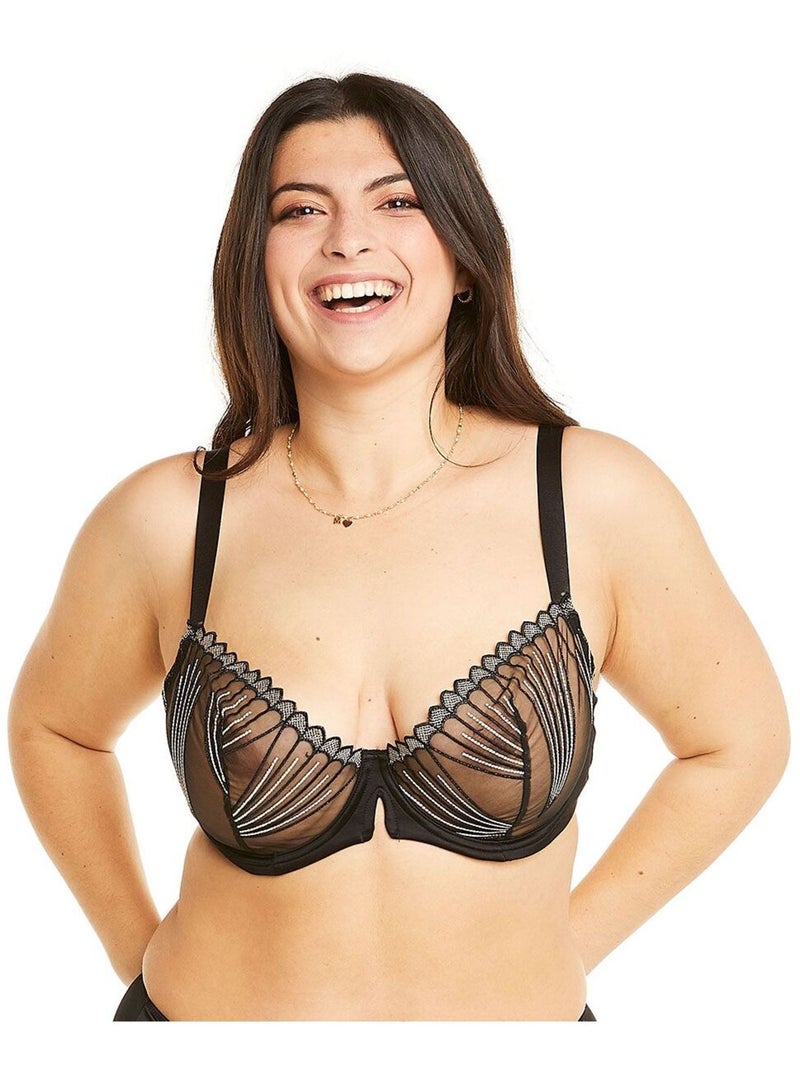 Soutien-gorge à armatures grand maintien INDECISE - Pomm'Poire Noir - Kiabi