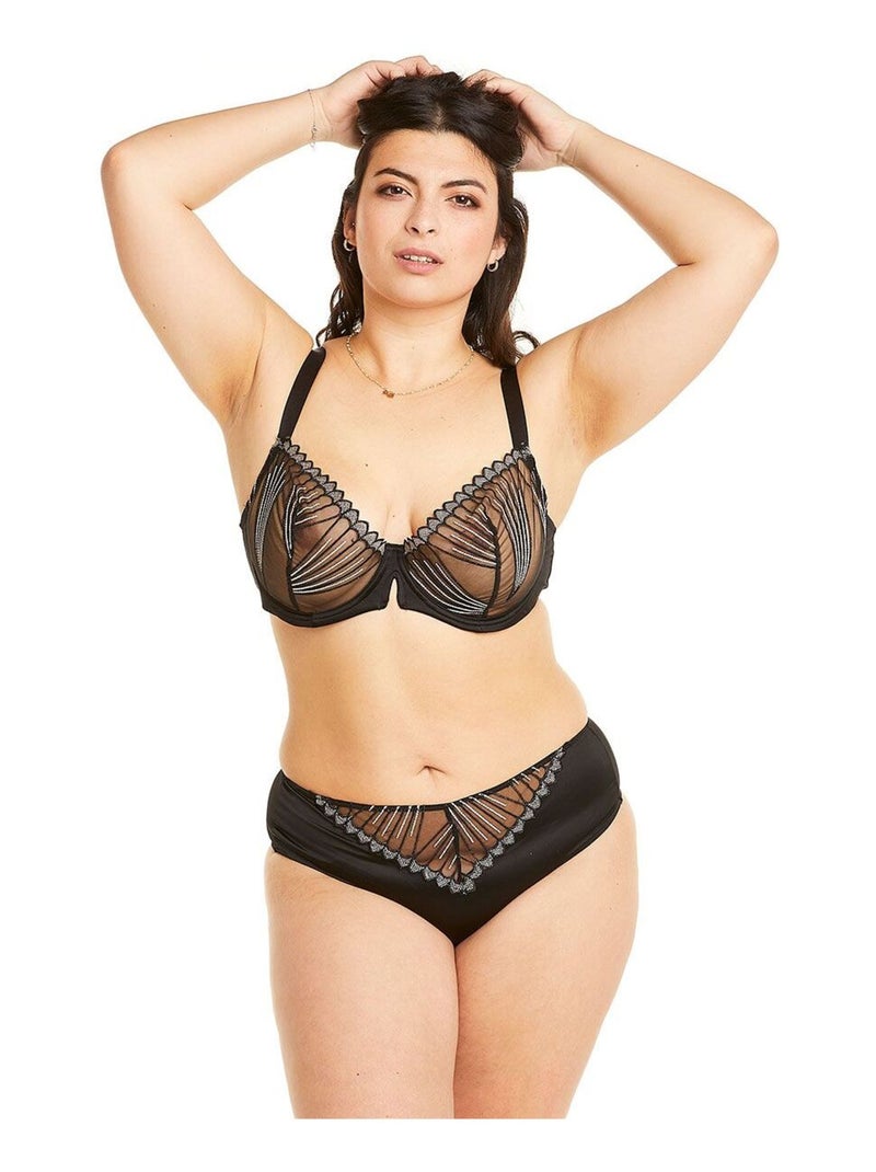 Soutien-gorge à armatures grand maintien INDECISE - Pomm'Poire Noir - Kiabi