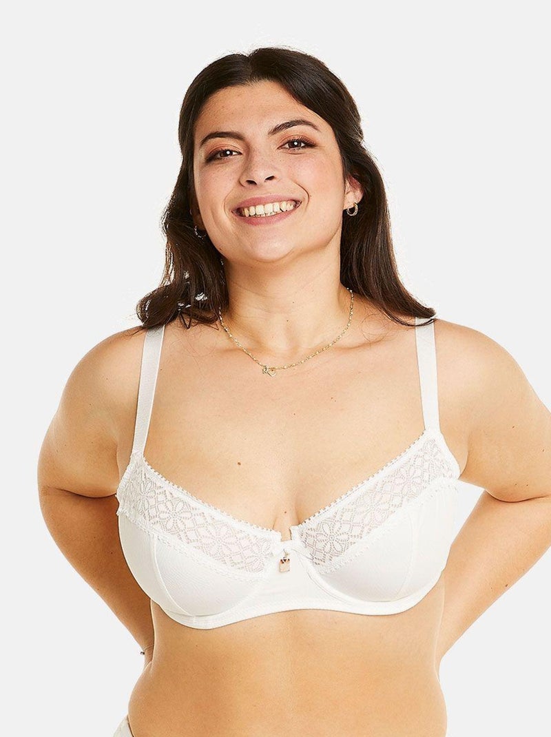 Soutien-gorge à armatures grand maintien PALANQUIN - Pomm'Poire Blanc - Kiabi